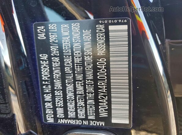 WP0AA2YA4RL006406 2024 PORSCHE PANAMERA Black 