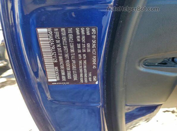 WP0AB2A79LL140699 2020 PORSCHE PANAMERA Blue VIN sticker view