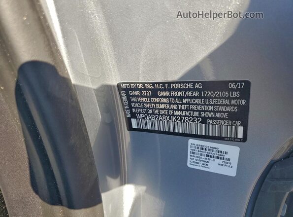 WP0AB2A8XJK278232 2018 PORSCHE CAYMAN Silver Widok komory silnika