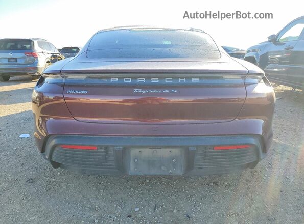 WP0AB2Y19MSA41344 2021 PORSCHE TAYCAN Burgundy უკანა ხედი