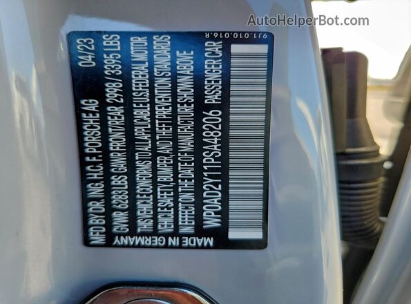 WP0AD2Y11PSA48206 2023 PORSCHE TAYCAN Silver Widok komory silnika