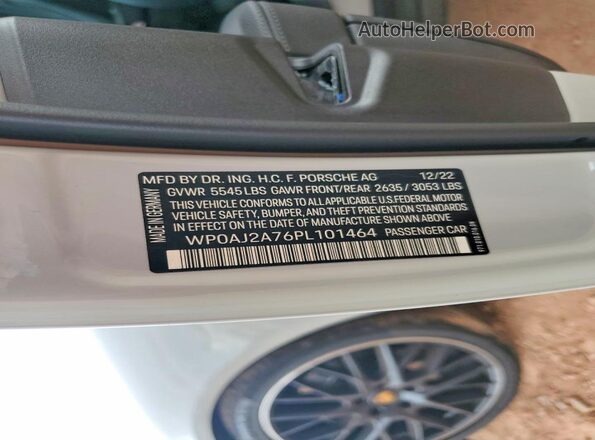 WP0AJ2A76PL101464 2023 PORSCHE PANAMERA Gray Widok naklejki z numerem VIN
