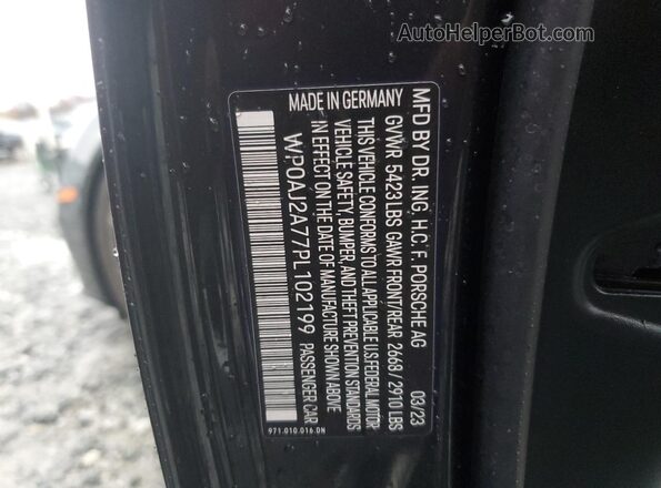 WP0AJ2A77PL102199 2023 PORSCHE PANAMERA Серый Вид подкапотного пространства