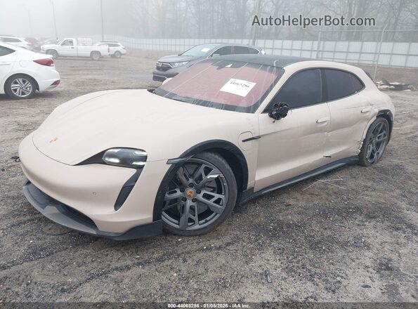 WP0BC2Y12PSA68066 2023 PORSCHE TAYCAN Tan წინა მარცხენა ხედი სამი მეოთხედიდან