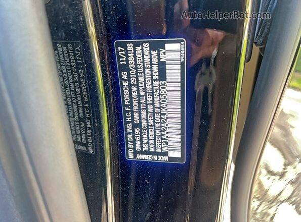 WP1AA2A24JKA05803 2018 PORSCHE CAYENNE Black 