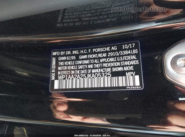 WP1AA2A25JKA05325 2018 PORSCHE CAYENNE Black 