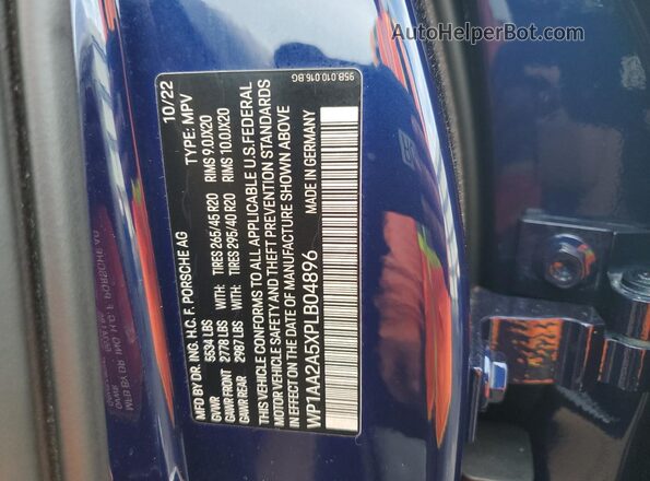 WP1AA2A5XPLB04896 2023 PORSCHE MACAN Blue 