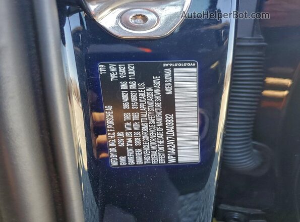 WP1AA2AY7LDA03832 2020 PORSCHE CAYENNE Black Vista de la etiqueta del VIN