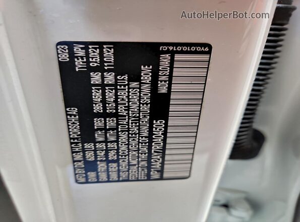 WP1AA2AY7RDA04505 2024 PORSCHE CAYENNE White Vista interior de 360 grados