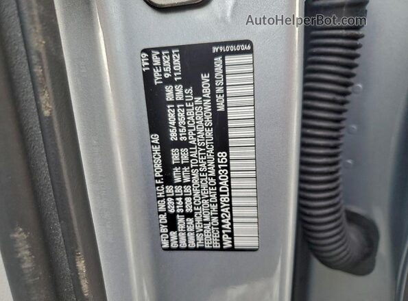 WP1AA2AY8LDA03158 2020 PORSCHE CAYENNE Silver სალონის 360-გრადუსიანი ხედი