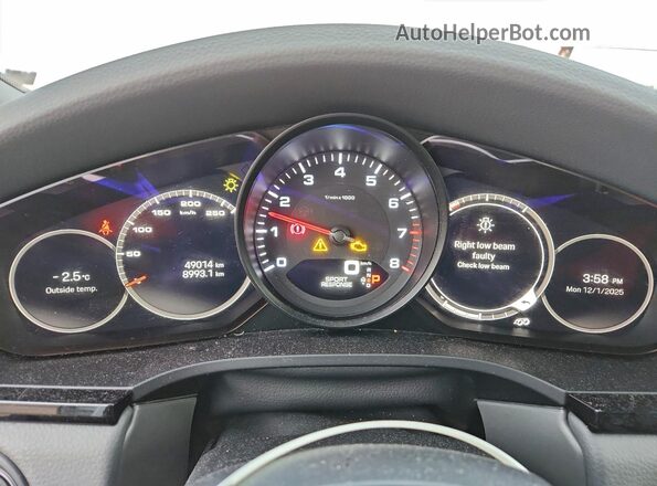 WP1AA2AYXNDA05268 2022 PORSCHE CAYENNE White Widok zestawu wskaźników
