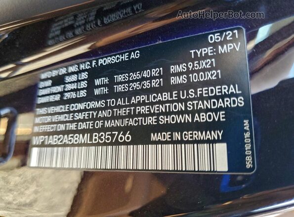 WP1AB2A58MLB35766 2021 PORSCHE MACAN Brown Панорамний вид салону 360°
