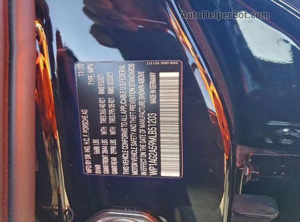 WP1AG2A59MLB51203 2021 PORSCHE MACAN Черный 