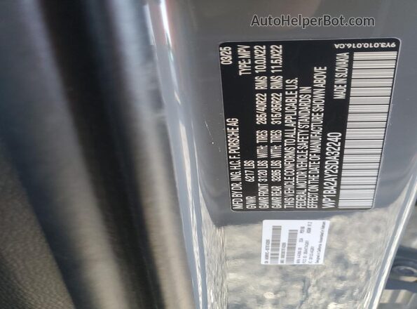 WP1BA2AY2SDA32240 2025 PORSCHE CAYENNE Gray Widok komory silnika
