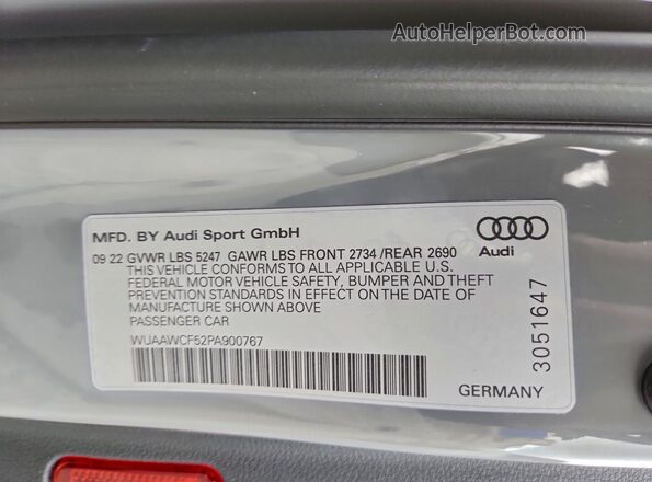 WUAAWCF52PA900767 2023 AUDI RS5 Gray Вид підкапотного простору