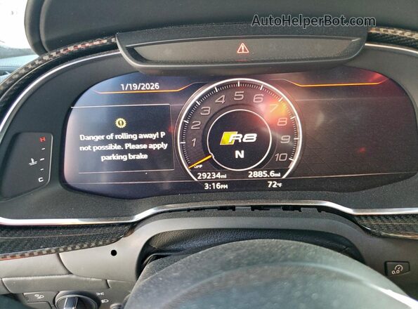 WUABAAFX4J7902162 2018 AUDI R8 Серый Вид щитка приборов