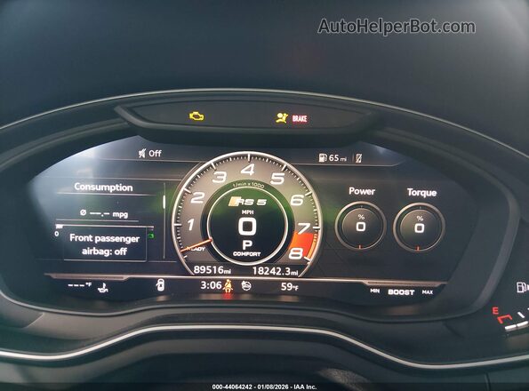 WUABWCF50KA900974 2019 AUDI RS5 White Widok tylnych siedzeń