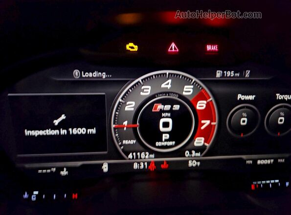 WUABWGFF4J1905321 2018 AUDI RS3 Gray Instrument cluster view