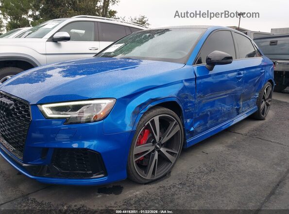 WUABWGFF7J1905717 2018 AUDI RS3 Blue წინა მარცხენა ხედი სამი მეოთხედიდან