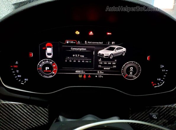 WUACWCF53KA902125 2019 AUDI RS5 Black ხელსაწყოთა პანელის ხედი