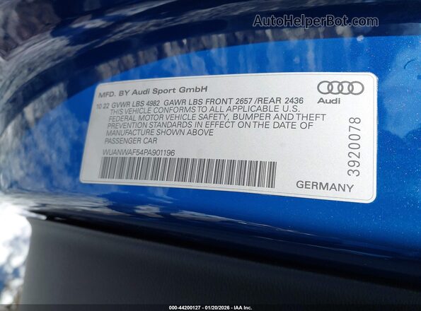WUANWAF54PA901196 2023 AUDI RS5 Blue 