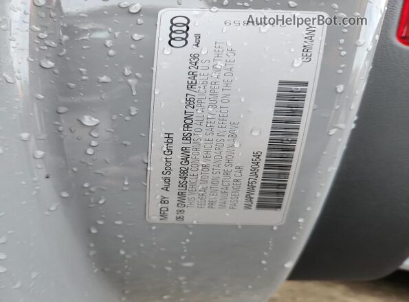 WUAPWAF57JA904545 2018 AUDI RS5 Gray Engine compartment view