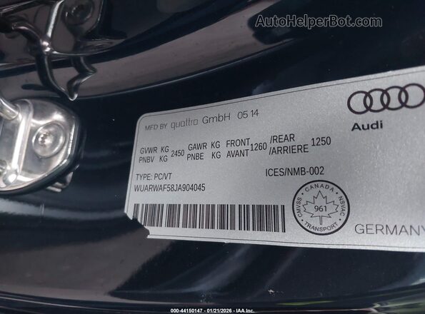 WUARWAF58JA904045 2018 AUDI RS5 Black Engine compartment view