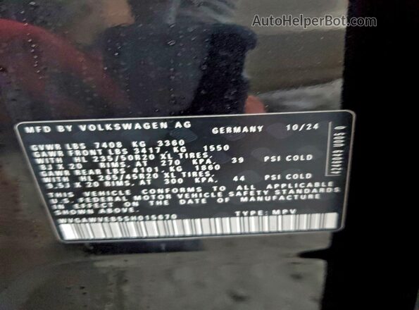 WVGAWVEB5SH015670 2025 VOLKSWAGEN ID Black Vista interior de 360 grados