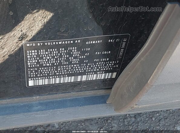 WVGRMPE27MP051518 2021 VOLKSWAGEN ID.4 Black Вид підкапотного простору