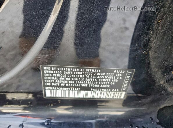 WVWFB7CD3NW184902 2022 VOLKSWAGEN GOLF Black 