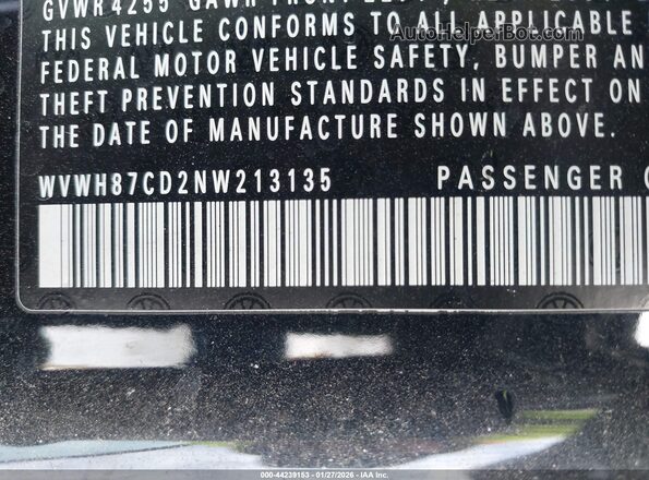 WVWH87CD2NW213135 2022 VOLKSWAGEN GOLF Black 