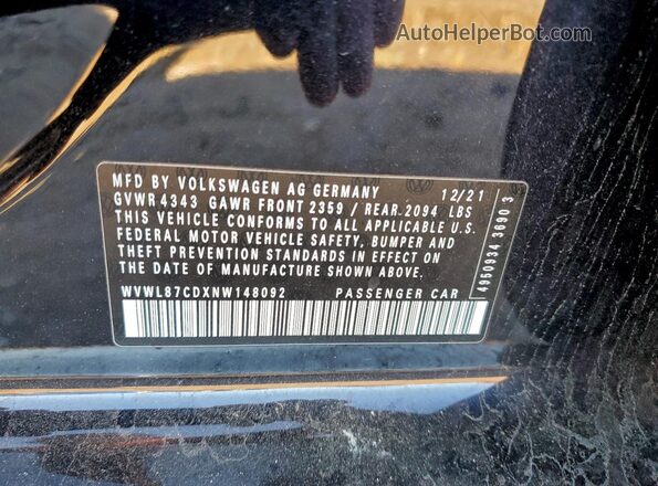 WVWL87CDXNW148092 2022 VOLKSWAGEN GTI Black Vista del compartimento del motor