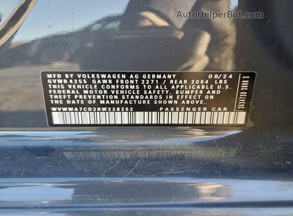 WVWWA7CD2RW228252 2024 VOLKSWAGEN GTI Серый Вид подкапотного пространства