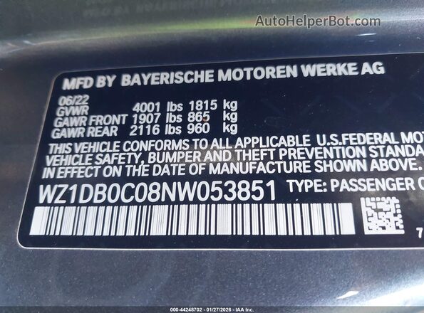 WZ1DB0C08NW053851 2022 TOYOTA GR SUPRA Gray Շարժիչի բաժամունքի տեսք
