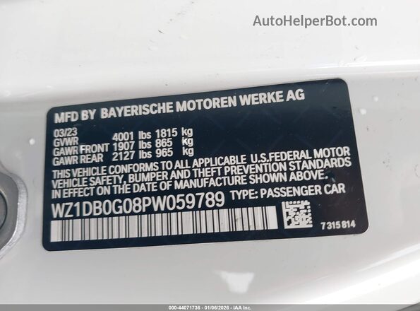 WZ1DB0G08PW059789 2023 TOYOTA GR SUPRA White Engine compartment view