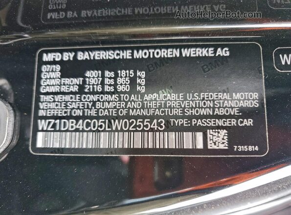 WZ1DB4C05LW025543 2020 TOYOTA SUPRA Black Vista del compartimento del motor