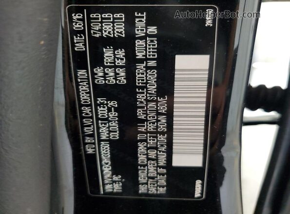 YV140MEK3H1335501 2017 VOLVO V60 Black Widok naklejki z numerem VIN