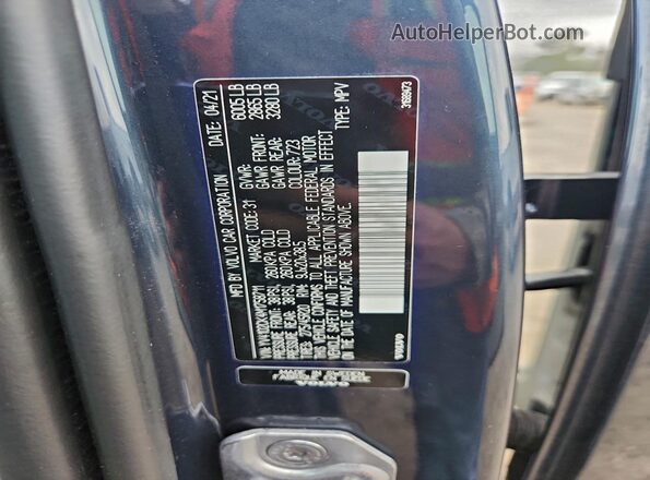 YV4102CK4M1758711 2021 VOLVO XC90 Blue Widok naklejki z numerem VIN