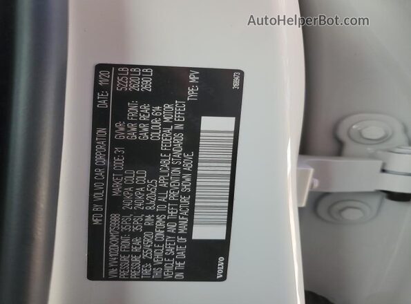 YV4102DKXM1759988 2021 VOLVO XC60 White 