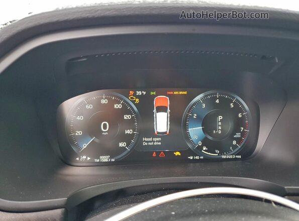 YV4102NK1J1027694 2018 VOLVO V90 Gray ხელსაწყოთა პანელის ხედი