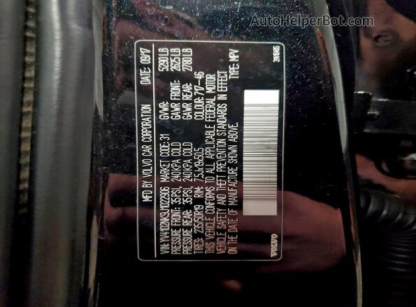 YV4102NK9J1022906 2018 VOLVO V90 Black Панорамний вид салону 360°