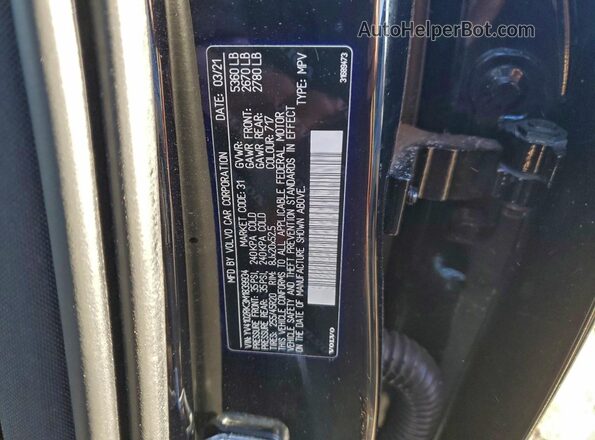 YV4102RK3M1839934 2021 VOLVO XC60 Black Вид підкапотного простору