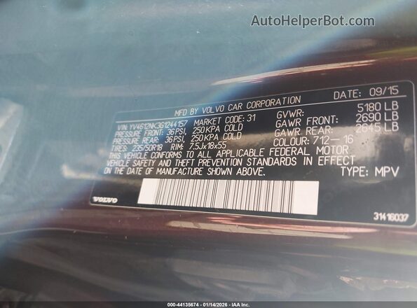 YV4612NK3G1244157 2016 VOLVO XC70 Dark Brown Widok komory silnika