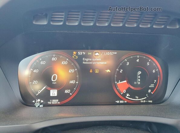 YV4A22PLXK1463235 2019 VOLVO XC90 White Вид щитка приладів