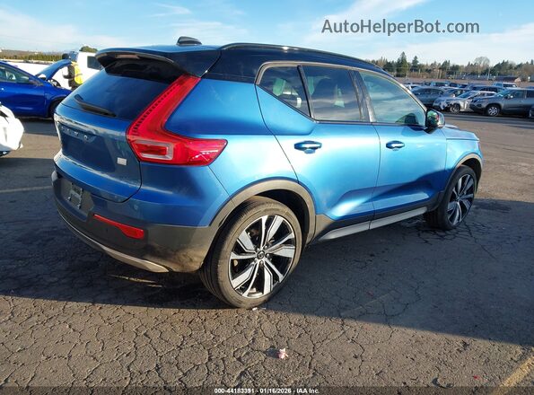 YV4ED3UR7M2525410 2021 VOLVO XC40 RECHARGE PURE ELECTRIC Blue Rear right