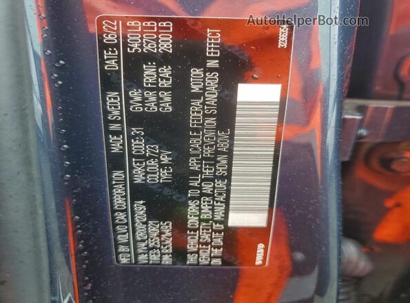 YV4L12RXXP1204974 2023 VOLVO XC60 Blue 
