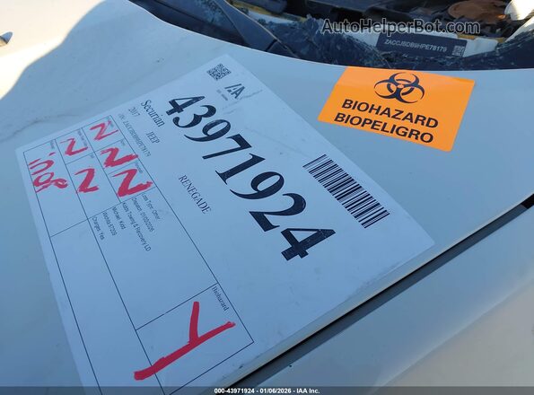 ZACCJBDB9HPE78179 2017 JEEP RENEGADE Белый Вид задних сидений