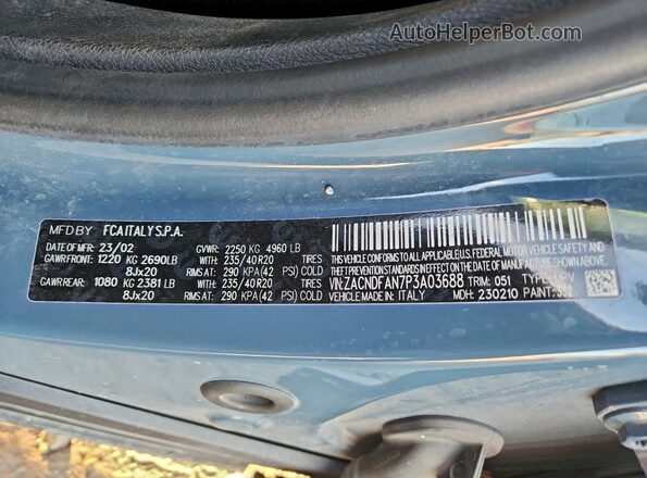 ZACNDFAN7P3A03688 2023 DODGE OTHER Blue 