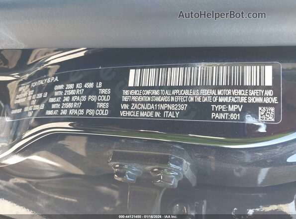 ZACNJDA11NPN82397 2022 JEEP RENEGADE Черный Вид подкапотного пространства