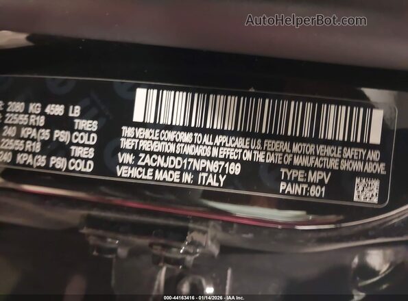 ZACNJDD17NPN67169 2022 JEEP RENEGADE Black Widok komory silnika